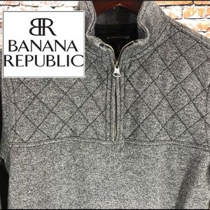 🐘 Banana Republic Quarter ZIP Pullover Sweatshirt